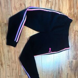 Puma XL Girls Jogger logo Fleece Ankle Length black pants